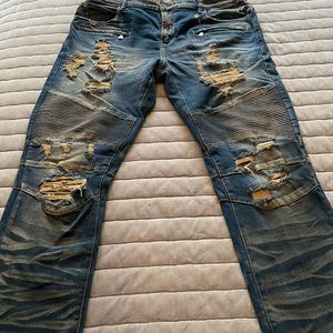 Embellish Mens Blue Jeans